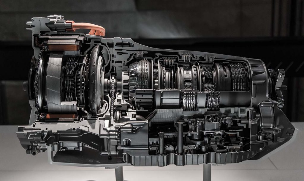 Automobile transmission gearbox in sections, car gearshift